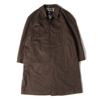 バーバリー(BURBERRY)のBURBERRY バーバリー コート サイズ:96-180-7 カシミヤ アンゴラ ウール モッサ ステンカラー コート バルカラー バルマカーン 裏地ノバチェック LONDON ブラウン 日本製 アウター ジャケット 上着【メンズ】【中古】(ステンカラーコート)