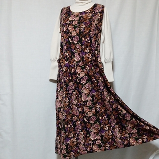 ブルーボヘム Printed Long Dressドレスワンピース ロング MOSML身幅