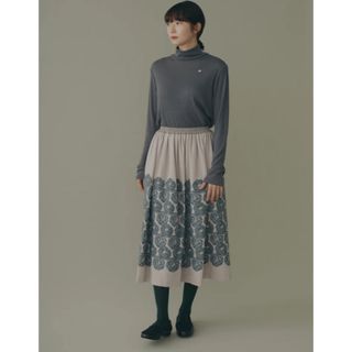 ミナペルホネン(mina perhonen)のミナペルホネン  2023AW タートルネックカットソー38グレー新品(Tシャツ/カットソー(七分/長袖))