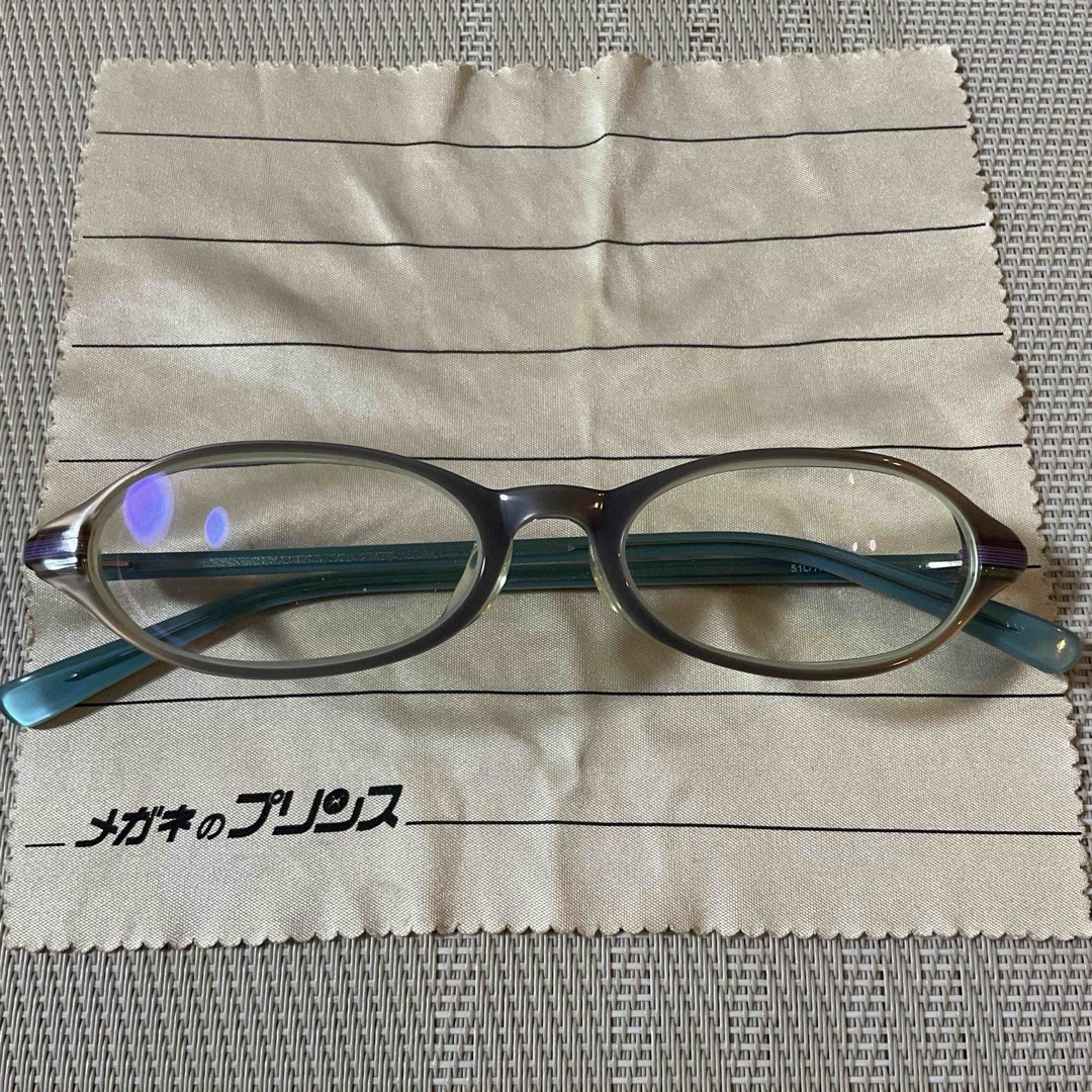 【度入りレンズ、使用品】メガネ＋メガネ拭き２枚＋外箱 メンズのファッション小物(サングラス/メガネ)の商品写真
