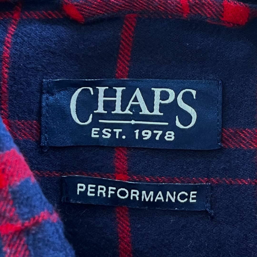 CHAPS(チャップス)のチャップス　ネルシャツ　長袖 チェックシャツ　古着　ネイビー　レッド　Ⅼ メンズのトップス(シャツ)の商品写真