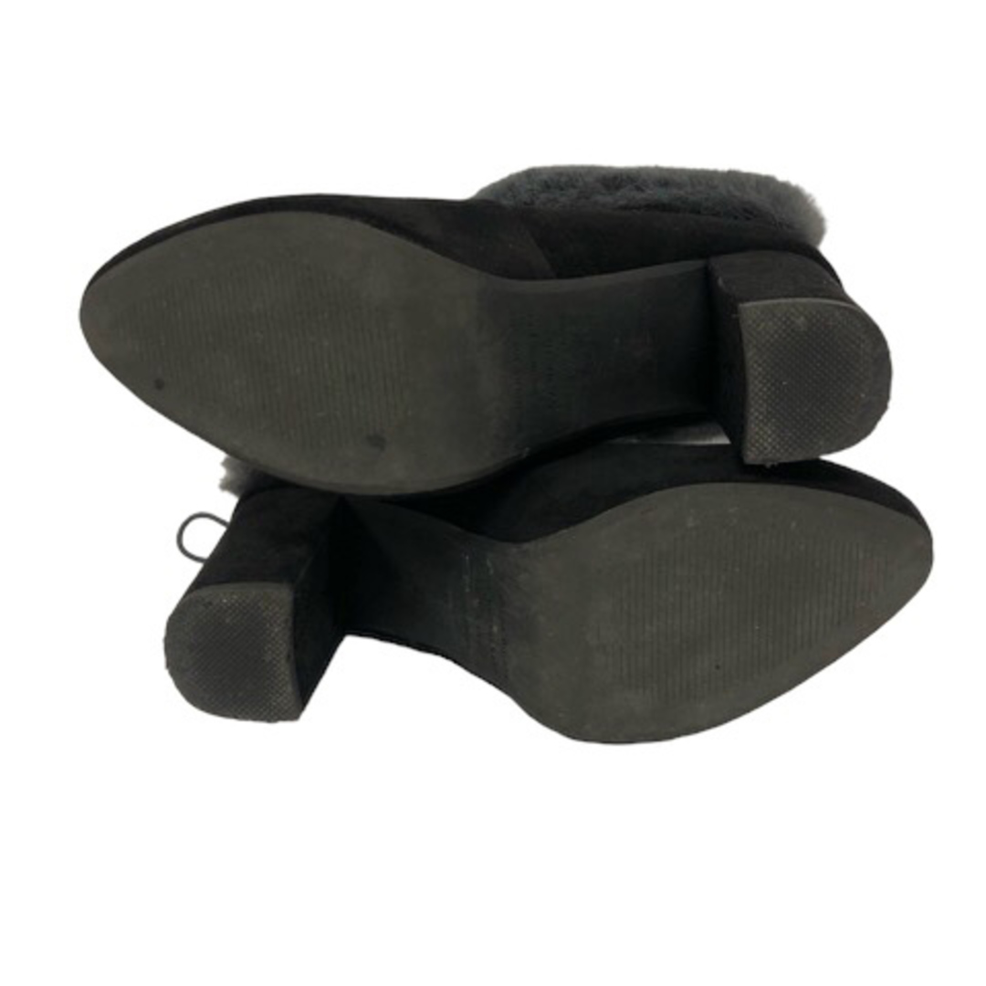 ORiental TRaffic(オリエンタルトラフィック)のオリエンタルトラフィック ショートブーツ ヒール ファー M ブラック グレー レディースの靴/シューズ(ハイヒール/パンプス)の商品写真