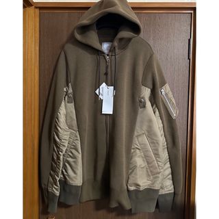 サカイ(sacai)の4新品 sacai メンズ スポンジ スウェット 再構築 MA-1 ブルゾン(スウェット)