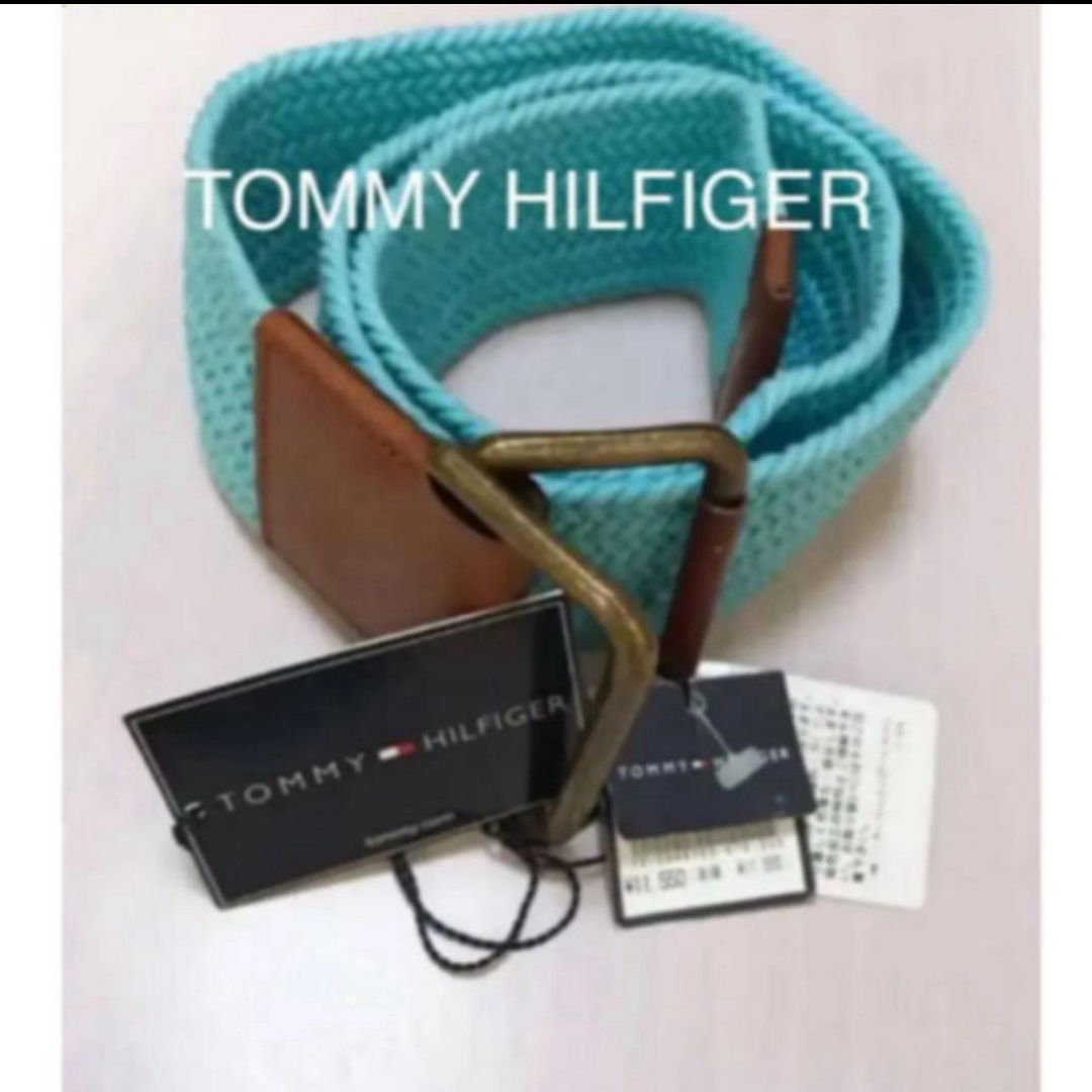 TOMMY HILFIGER(トミーヒルフィガー)のTOMMY HILFIGER❤︎牛革 水色ベルト 新品 レディースのファッション小物(ベルト)の商品写真