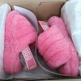 アグ(UGG)の新品未使用★　UGG　アグ　ファー　サンダル　スリッパー　ピンク　23(サンダル)