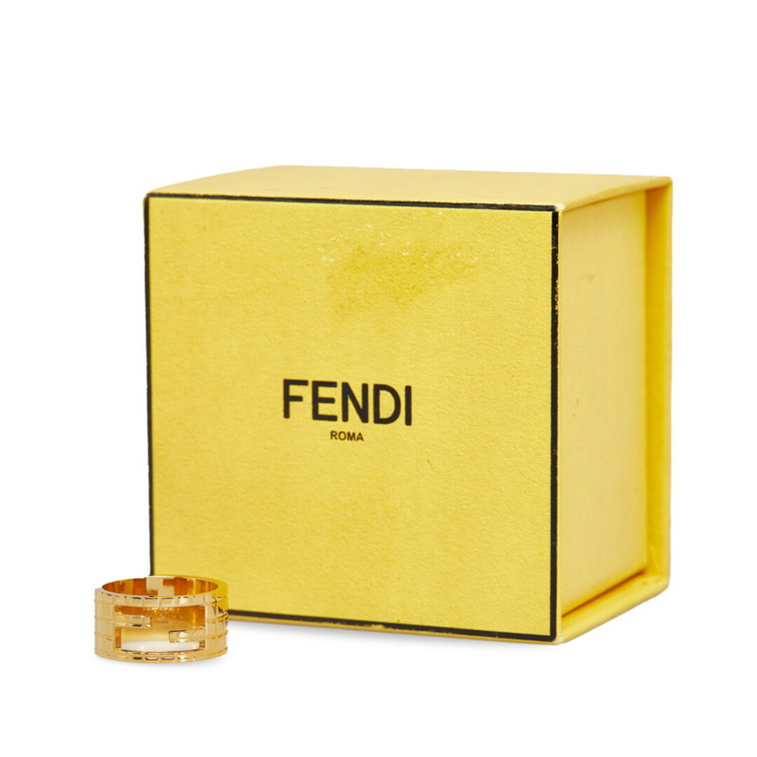 FENDI(フェンディ)の美品 フェンディ ワイドバンド リング 指輪 サイズ:14号/M メッキ レディース FENDI 【228-34150】 レディースのアクセサリー(リング(指輪))の商品写真