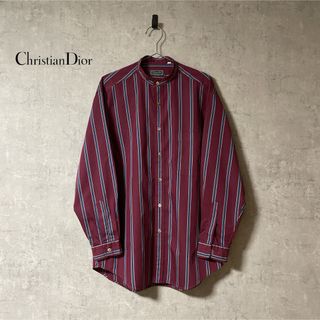 クリスチャンディオール(Christian Dior)のChristian Dior 90s ノーカラーストライプシャツ(シャツ)