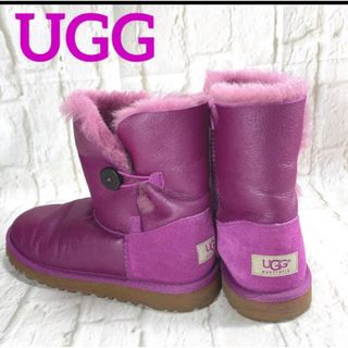 UGG/アグ/ムートンブーツ/紫ラメ/未使用品/箱入り/キラキラ/23cm