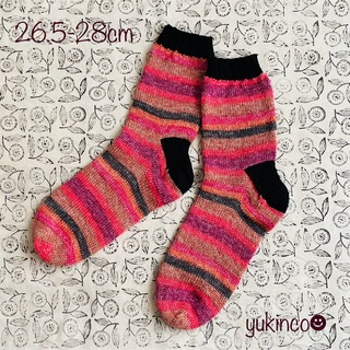 手編み くつした 靴下（26.5-28cm）030@ Berlin(レッグウェア)