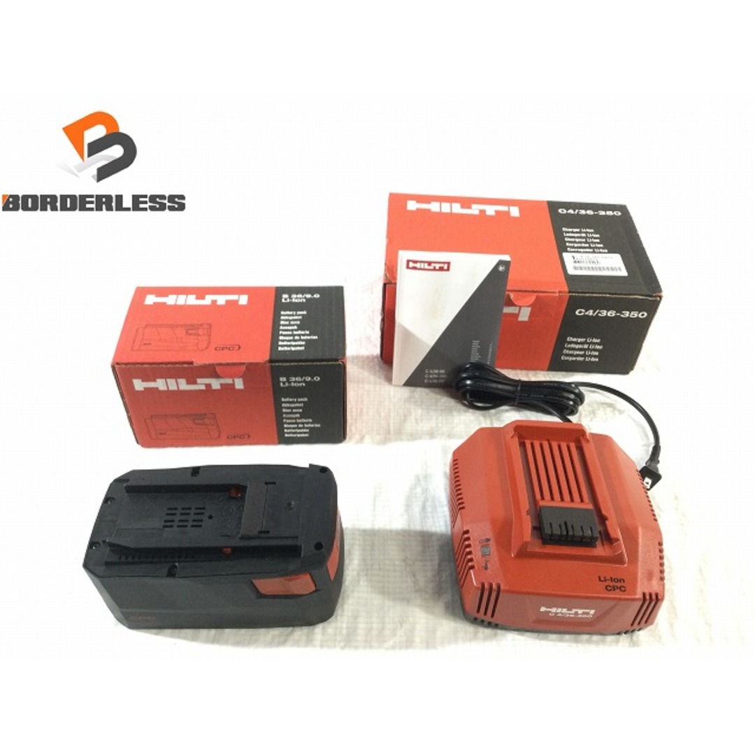 ☆未使用品 バッテリ+充電器☆HILTI ヒルティ リチウムイオンバッテリー B36/9.0 充電器 C4/36-350 84345 | フリマアプリ  ラクマ