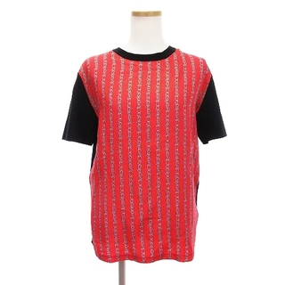 カルヴェン(CARVEN)のカルヴェン Tシャツ カットソー 半袖 チェーン柄 総柄 赤 黒 S ■RF(カットソー(半袖/袖なし))