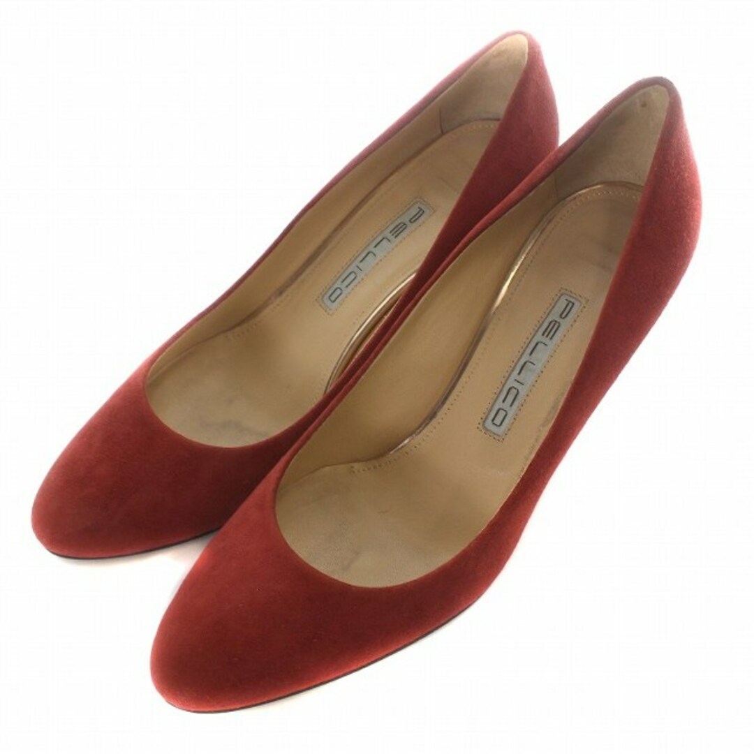 PELLICO(ペリーコ)のペリーコ パンプス ラウンドトゥ ハイヒール スエード 36 23.0cm 赤 レディースの靴/シューズ(ハイヒール/パンプス)の商品写真