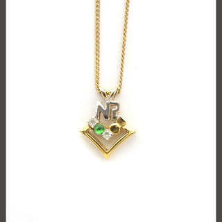 ニナリッチ(NINA RICCI)のニナリッチ ネックレス ラインストーン ロゴ ゴールドカラー 金色 /AQ(ネックレス)