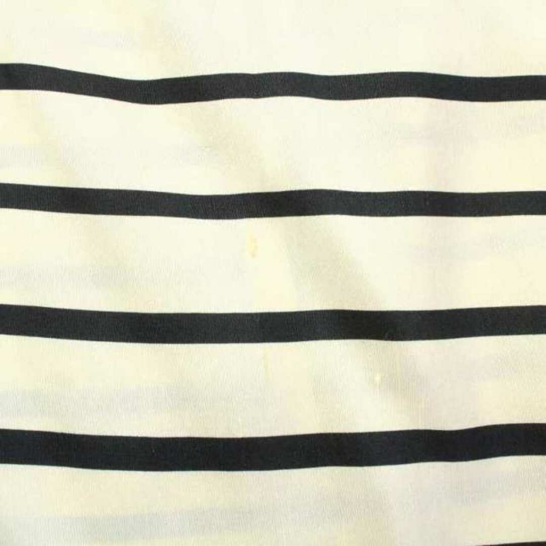 DRIES VAN NOTEN(ドリスヴァンノッテン)のドリスヴァンノッテン ラップスカート シルク タイト ボーダー 36 S 白 黒 レディースのスカート(ひざ丈スカート)の商品写真