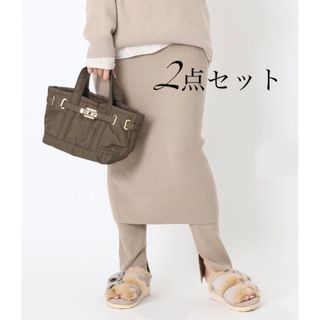 ドゥーズィエムクラス(DEUXIEME CLASSE)の美品 ドゥーズィエムクラス ALMARIB タイトスカート &レギンス ベージュ(ロングスカート)