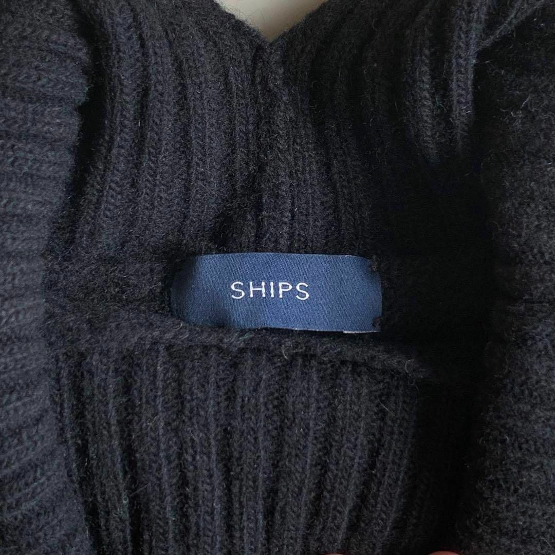 SHIPS(シップス)の洗える☆SHIPS ウールカシミヤハイネックニット ゆったり 黒 スリット入り レディースのトップス(ニット/セーター)の商品写真