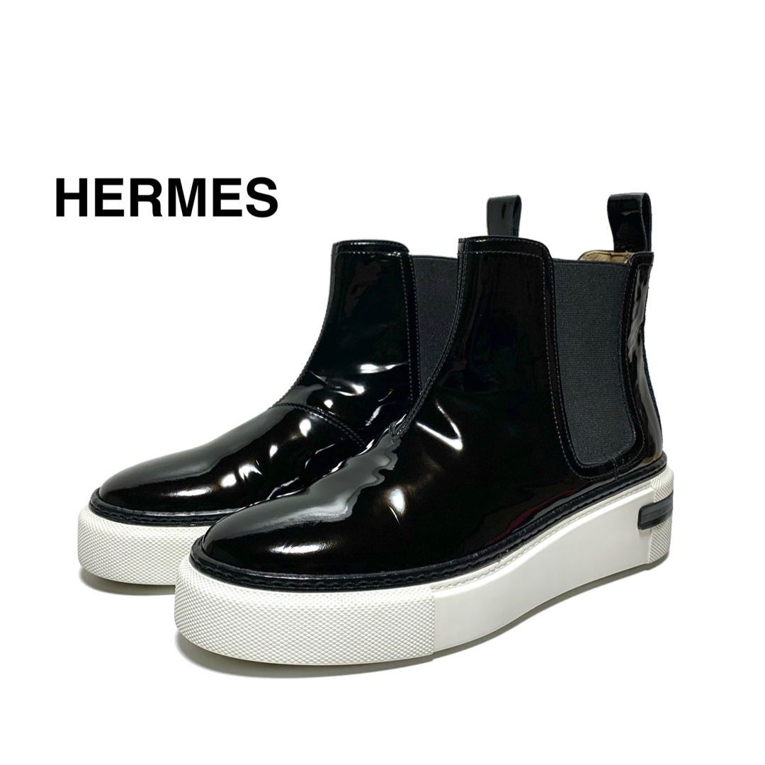 Hermes(エルメス)の☆美品 エルメス サイドゴア 厚底 エナメル ハイカット スニーカー イタリア製 レディースの靴/シューズ(スニーカー)の商品写真