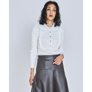 ダブルスタンダードクロージング(DOUBLE STANDARD CLOTHING)の新品未使用タグ付き[ダブルスタンダードクロージング] Sov.ダル糸襟付きニット(ニット/セーター)