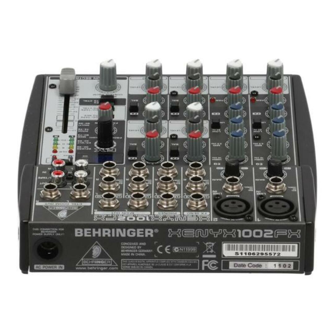 <br>BEHRINGER ベリンガー/ミキサー/XENYX 1002FX/S1106295572/楽器関連/Bランク/05【中古】 楽器のレコーディング/PA機器(ミキサー)の商品写真