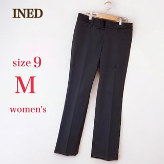 イネド(INED)のINED イネド　レディース パンツ スラックス　センタープレス　9　M　黒(その他)