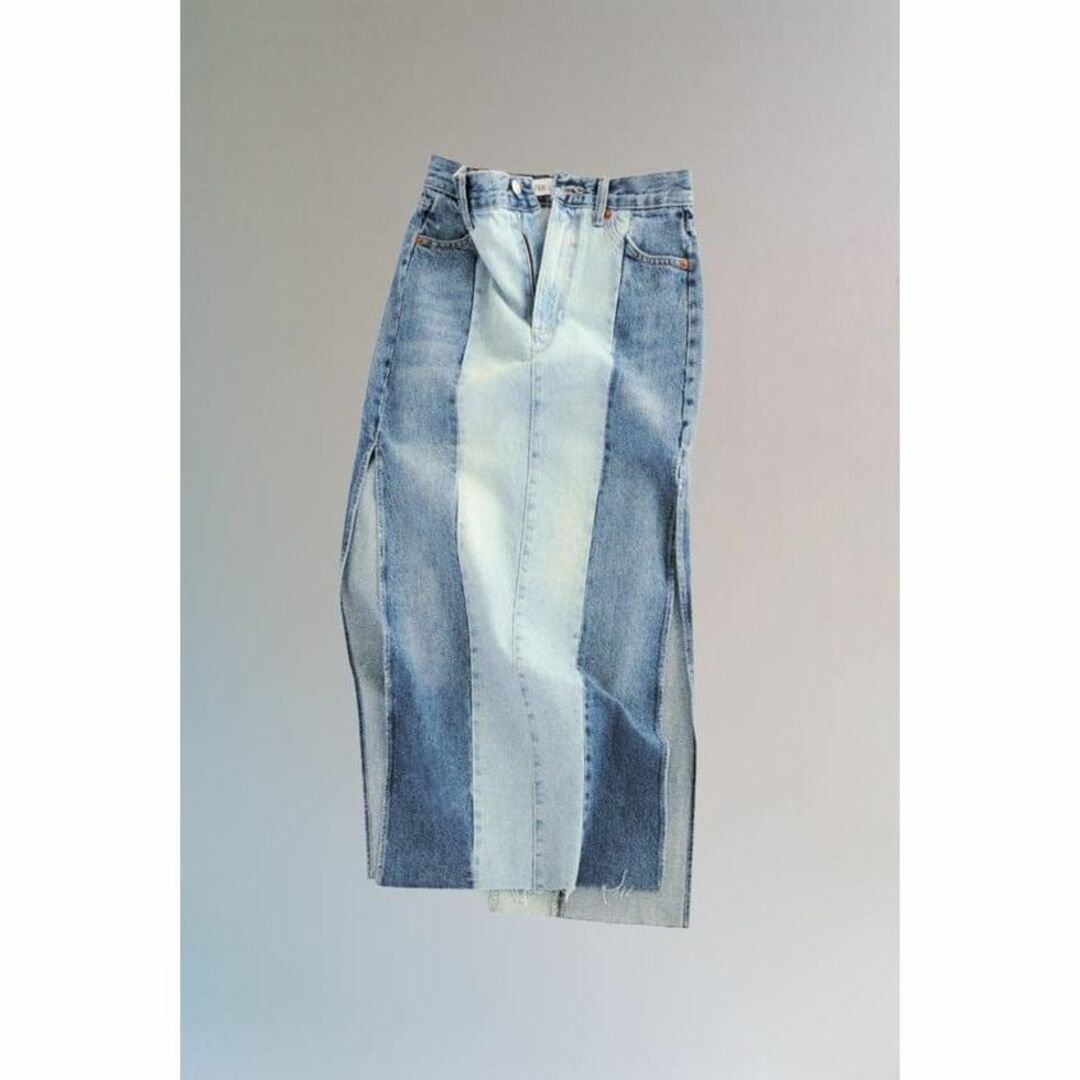 17 ZARA デニムパッチワーク TRF スカート L 17 ZARA デニムパッチワーク TRF スカート L