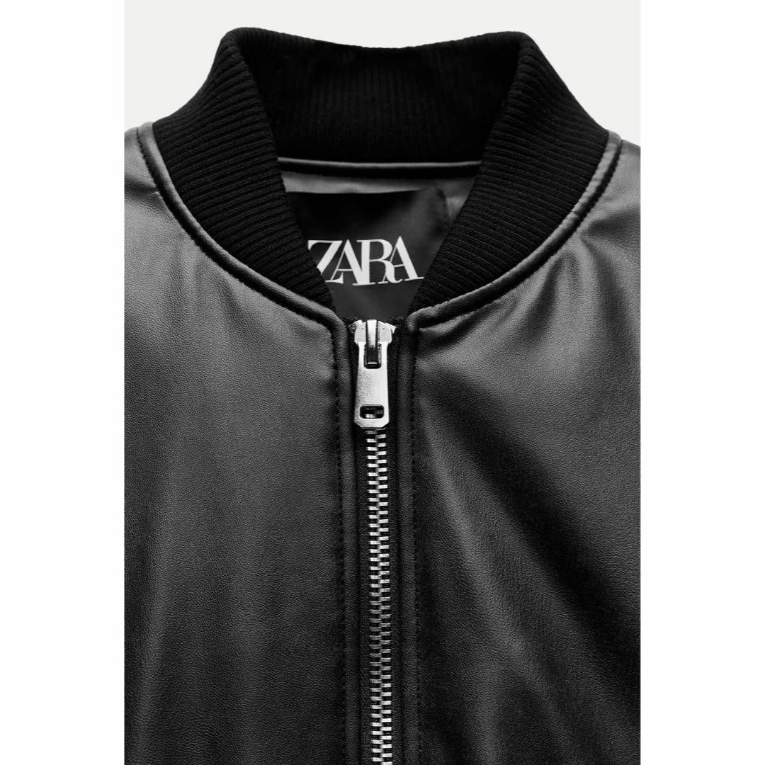 ZARA(ザラ)のZARA ZW COLLECTION フェイクレザー ボンバージャケット L レディースのジャケット/アウター(ブルゾン)の商品写真