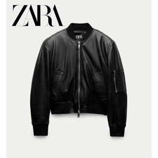 ザラ(ZARA)のZARA ZW COLLECTION フェイクレザー ボンバージャケット L(ブルゾン)