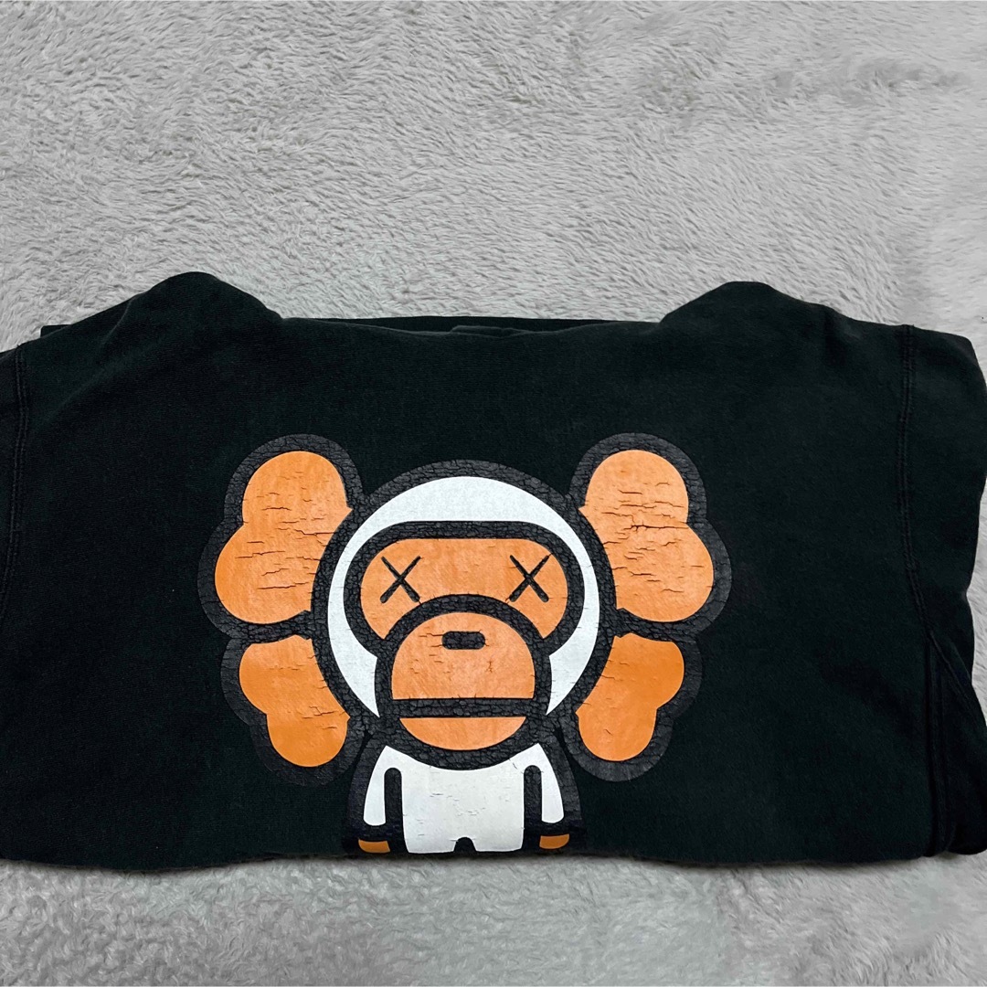 A BATHING APE - APE BAPE KAWS BABY MILO パーカー スウェット M 黒の