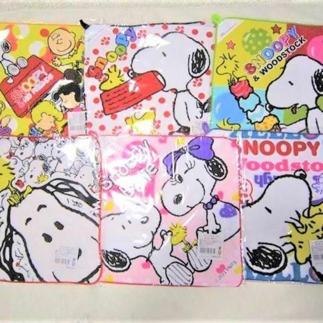 SNOOPY(スヌーピー)のスヌーピー＆ピーナッツ ループタオル6枚組 新柄*AA エンタメ/ホビーのアニメグッズ(タオル)の商品写真