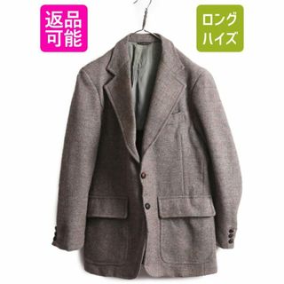 ハリスツイード(Harris Tweed)の80s USA製 ハリスツイード テーラード ジャケット メンズ M 古着 80年代 ヴィンテージ ブレザー ツイード ウール 2ボタン パチポケ 米国製(テーラードジャケット)