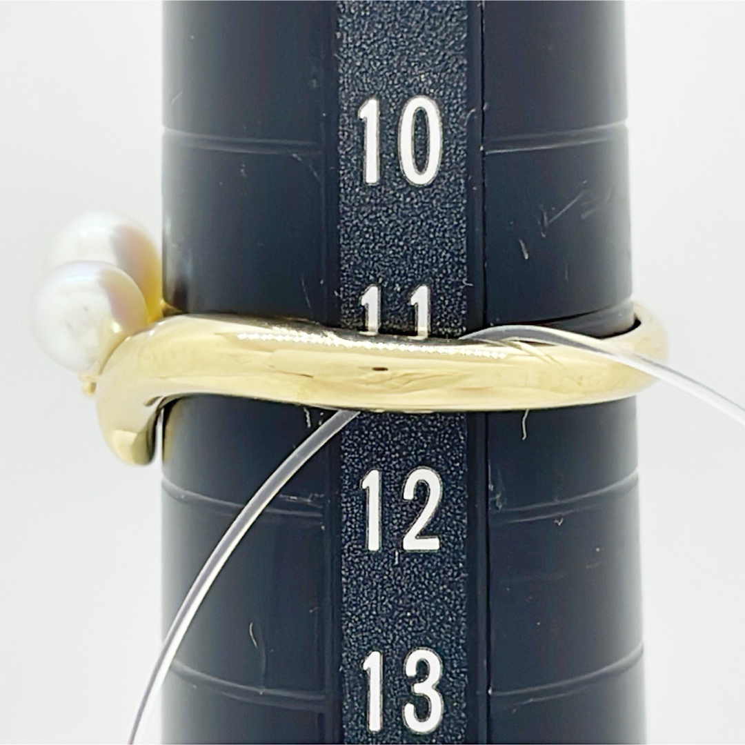 [新品同様]K18YG天然アコヤパール田崎真珠タサキイエローゴールド金リング指輪 レディースのアクセサリー(リング(指輪))の商品写真