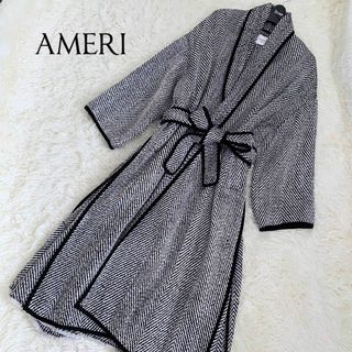 アメリヴィンテージ(Ameri VINTAGE)のアメリ AMERI ヘリボーン オーバーサイズ コート ガウン ロング ベルト(ロングコート)