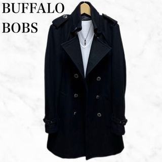 バッファローボブス(BUFFALO BOBS)のBUFFALO BOBS トレンチコート　黒　ブラック　ウールコート　高級感(トレンチコート)