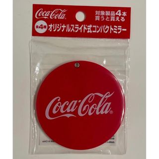 コカコーラ(コカ・コーラ)の★ Coca-Cola ★   オリジナルスライド式コンパクトミラー （赤）(ノベルティグッズ)