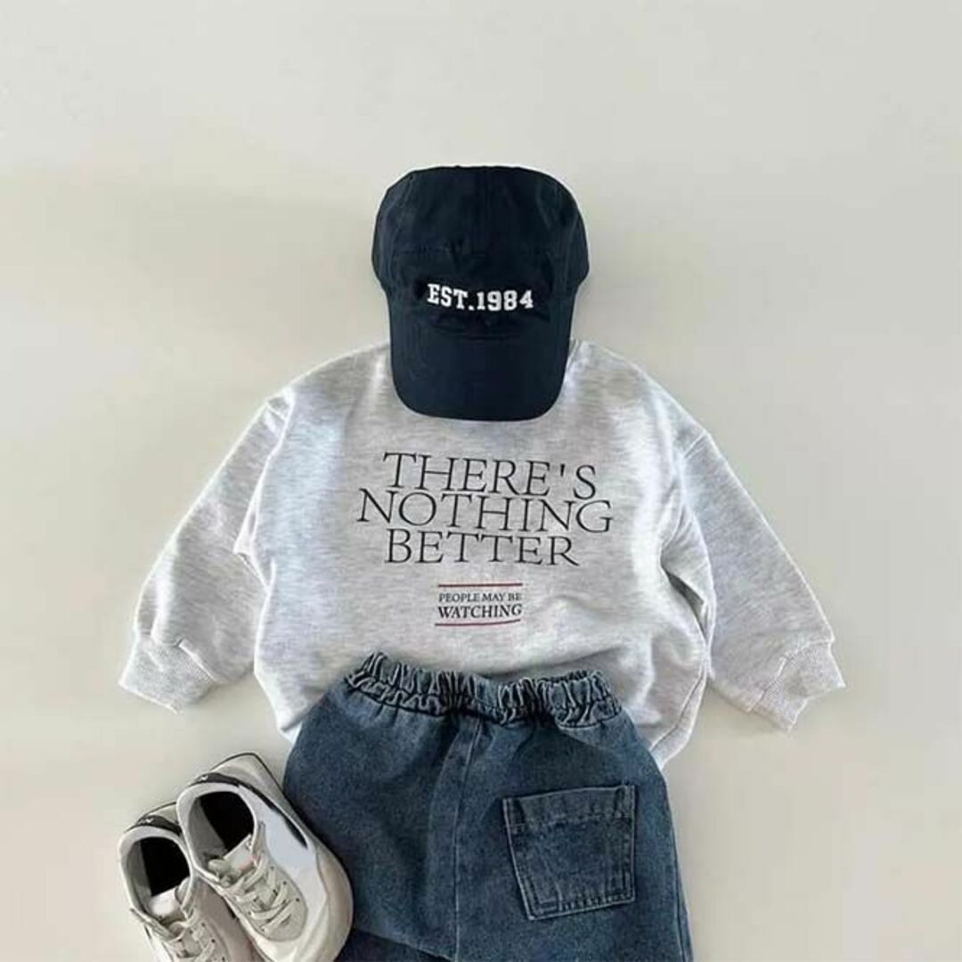 ZARA KIDS(ザラキッズ)の【新品未使用】100cm ロゴスウェット （カラー：ライトグレー）韓国子供服 キッズ/ベビー/マタニティのキッズ服男の子用(90cm~)(Tシャツ/カットソー)の商品写真