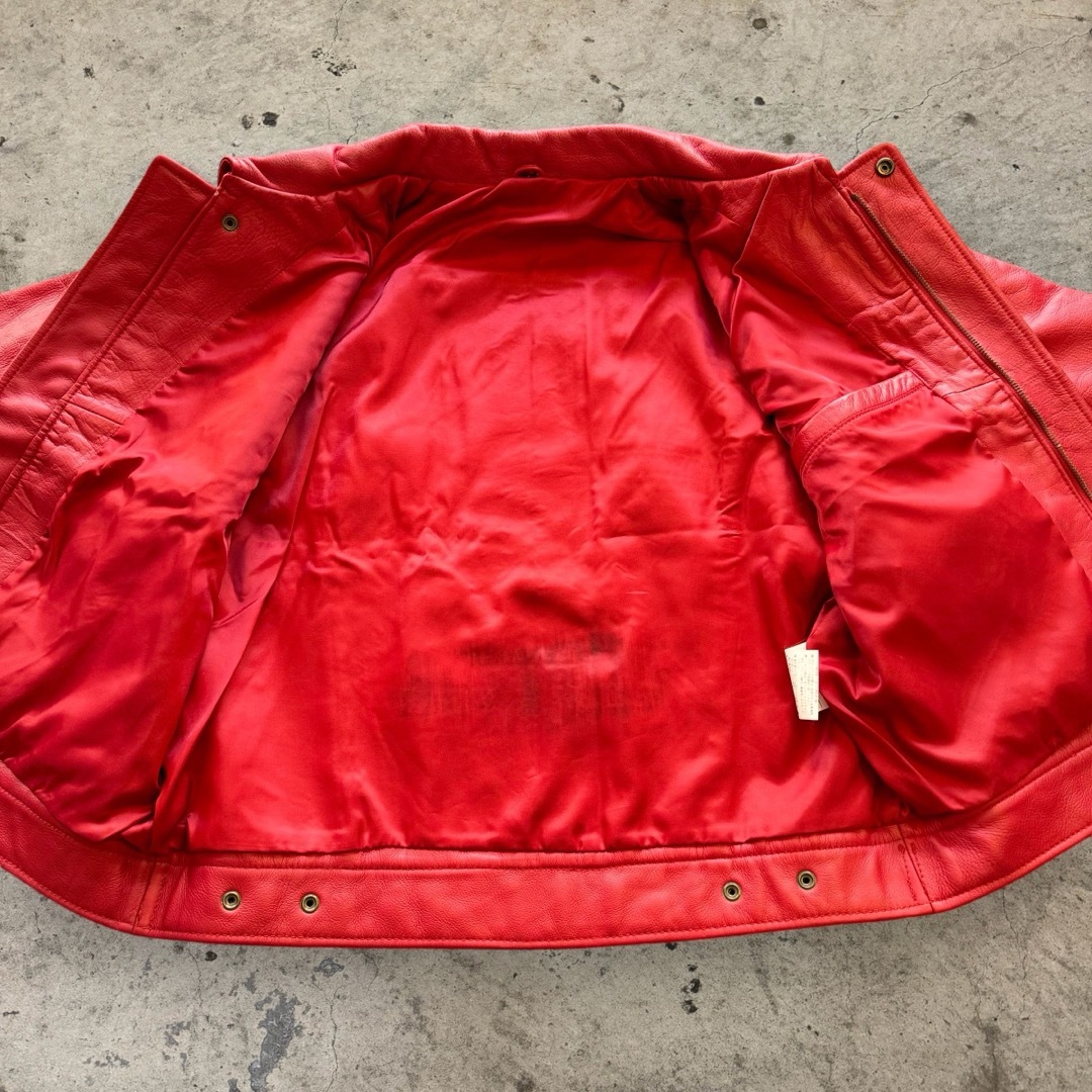80’s vintage ライダースジャケット レザージャケット 革ジャン レディースのジャケット/アウター(ライダースジャケット)の商品写真