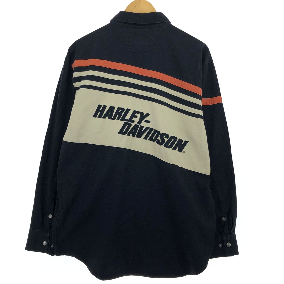 Harley Davidson(ハーレーダビッドソン)の古着 ハーレーダビッドソン Harley-Davidson バックロゴ 長袖 ワークシャツ メンズM /eaa414310 メンズのトップス(シャツ)の商品写真