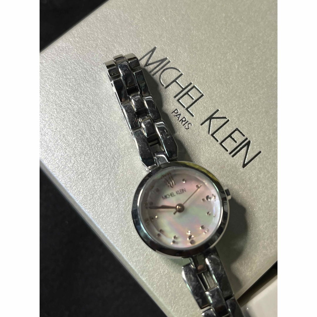 MK MICHEL KLEIN(エムケーミッシェルクラン)の★ MICHEL KLEIN レインボー シェル盤面 レディース腕時計★保管品 レディースのファッション小物(腕時計)の商品写真