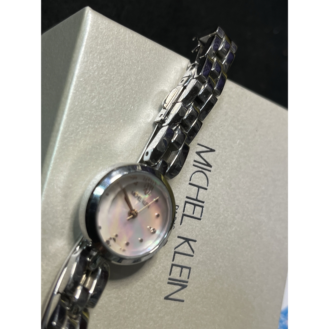 MK MICHEL KLEIN(エムケーミッシェルクラン)の★ MICHEL KLEIN レインボー シェル盤面 レディース腕時計★保管品 レディースのファッション小物(腕時計)の商品写真