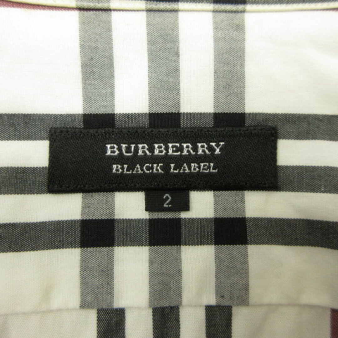 BURBERRY BLACK LABEL(バーバリーブラックレーベル)のバーバリーブラックレーベル 半袖 ボタンダウン シャツ ノバチェック 2 白 メンズのトップス(シャツ)の商品写真