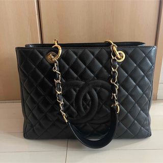 シャネル(CHANEL)のCHANEL  シャネルGST チェーントートバッグ キャビアスキン 美品(トートバッグ)