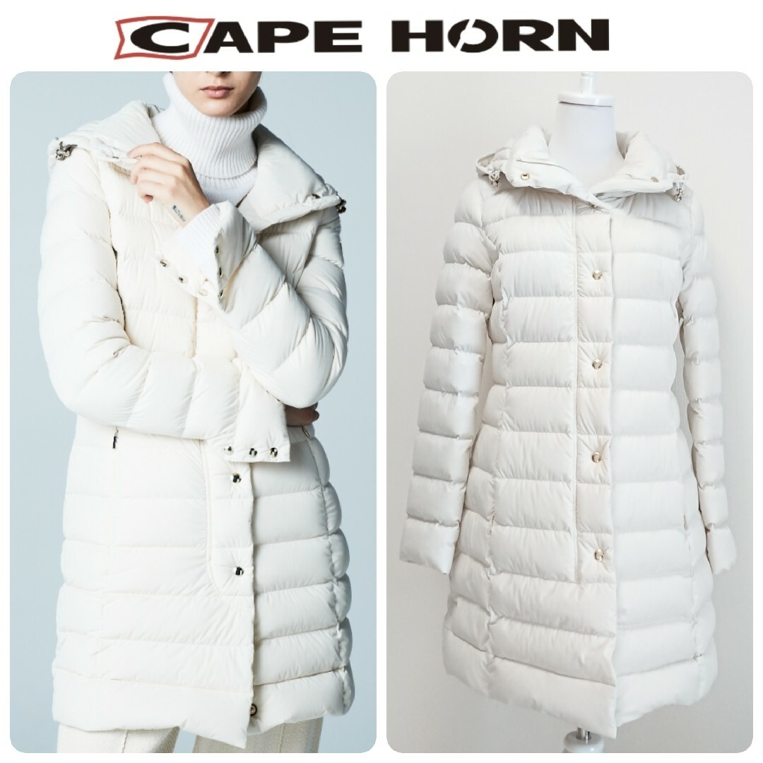 CAPE HORN(ケープホーン)の未使用 ケープホーン サンタクルス 44 BETULLA ホワイト リエス レディースのジャケット/アウター(ダウンコート)の商品写真