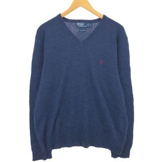 ラルフローレン(Ralph Lauren)の古着 ラルフローレン Ralph Lauren POLO by Ralph Lauren Vネック ラムウールニットセーター メンズXL /eaa409274(ニット/セーター)