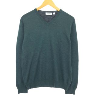 カルバンクライン(Calvin Klein)の古着 カルバンクライン Calvin klein Vネック メリノウールニットセーター メンズL /eaa409287(ニット/セーター)