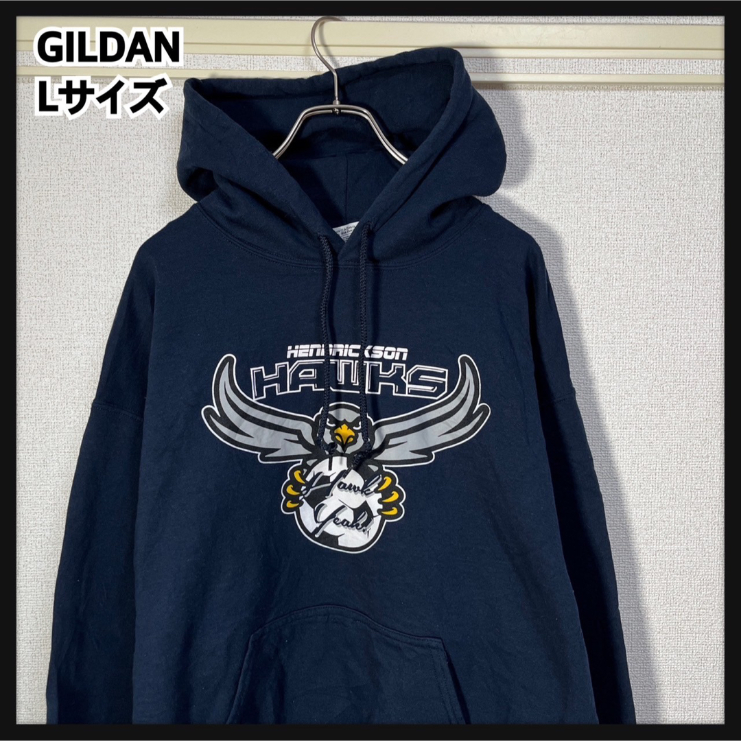 GILDAN(ギルタン)の【ギルダン】パーカー　カレッジロゴ　アニマル　サッカー　ホークス　ネイビー65 メンズのトップス(パーカー)の商品写真