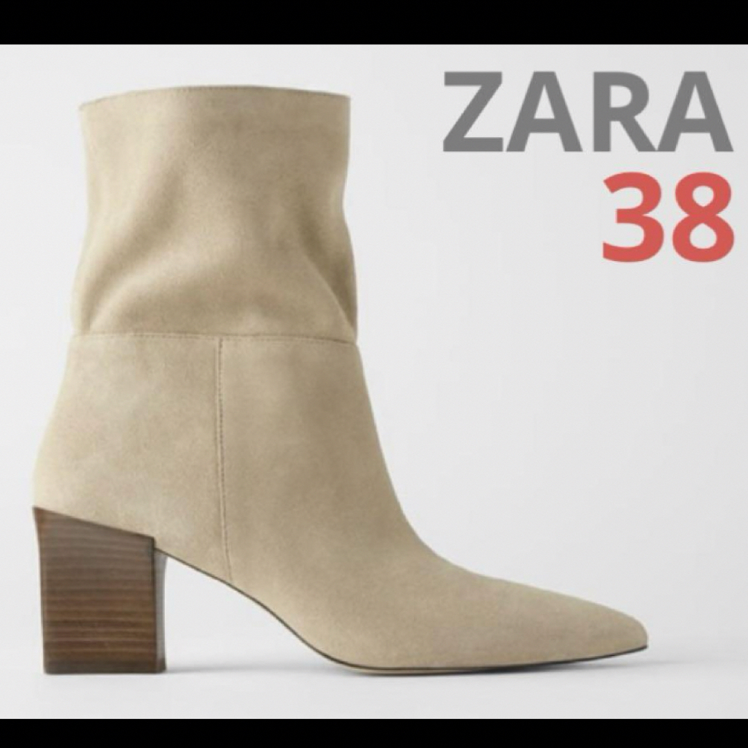 ZARA(ザラ)の新品ZARA スエードブーツ　38 レディースの靴/シューズ(ブーツ)の商品写真