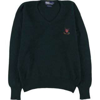 ラルフローレン(Ralph Lauren)の古着 ラルフローレン Ralph Lauren POLO by Ralph Lauren Vネック ウールニットセーター メンズM /eaa414335(ニット/セーター)