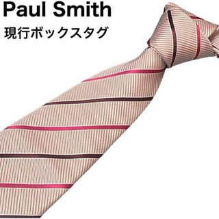 ポールスミス(Paul Smith)の美品　Paul Smith ネクタイ　レジメンタル　ストライプ　現行タグ　光沢(ネクタイ)