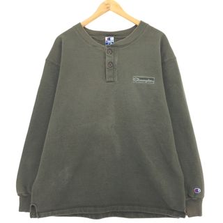 チャンピオン(Champion)の古着 90年代 チャンピオン Champion ハーフボタン スウェットシャツ トレーナー USA製 メンズL ヴィンテージ /eaa412189(スウェット)