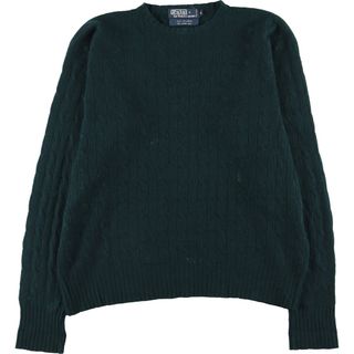 ラルフローレン(Ralph Lauren)の古着 ラルフローレン Ralph Lauren POLO by Ralph Lauren ケーブル編み カシミアニットセーター メンズM /eaa412994(ニット/セーター)